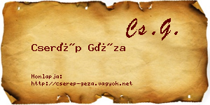 Cserép Géza névjegykártya