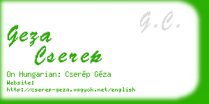 geza cserep business card