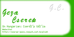 geza cserep business card